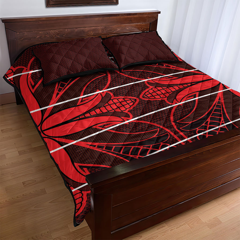 Scarlet Red Khotso Mojalefa Poone Quilt Bed Set Basotho Khotso Blanket Inspired