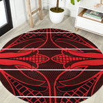 Scarlet Red Khotso Mojalefa Poone Round Carpet Basotho Khotso Blanket Inspired