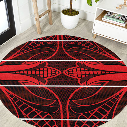 Scarlet Red Khotso Mojalefa Poone Round Carpet Basotho Khotso Blanket Inspired
