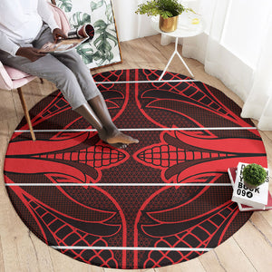 Scarlet Red Khotso Mojalefa Poone Round Carpet Basotho Khotso Blanket Inspired