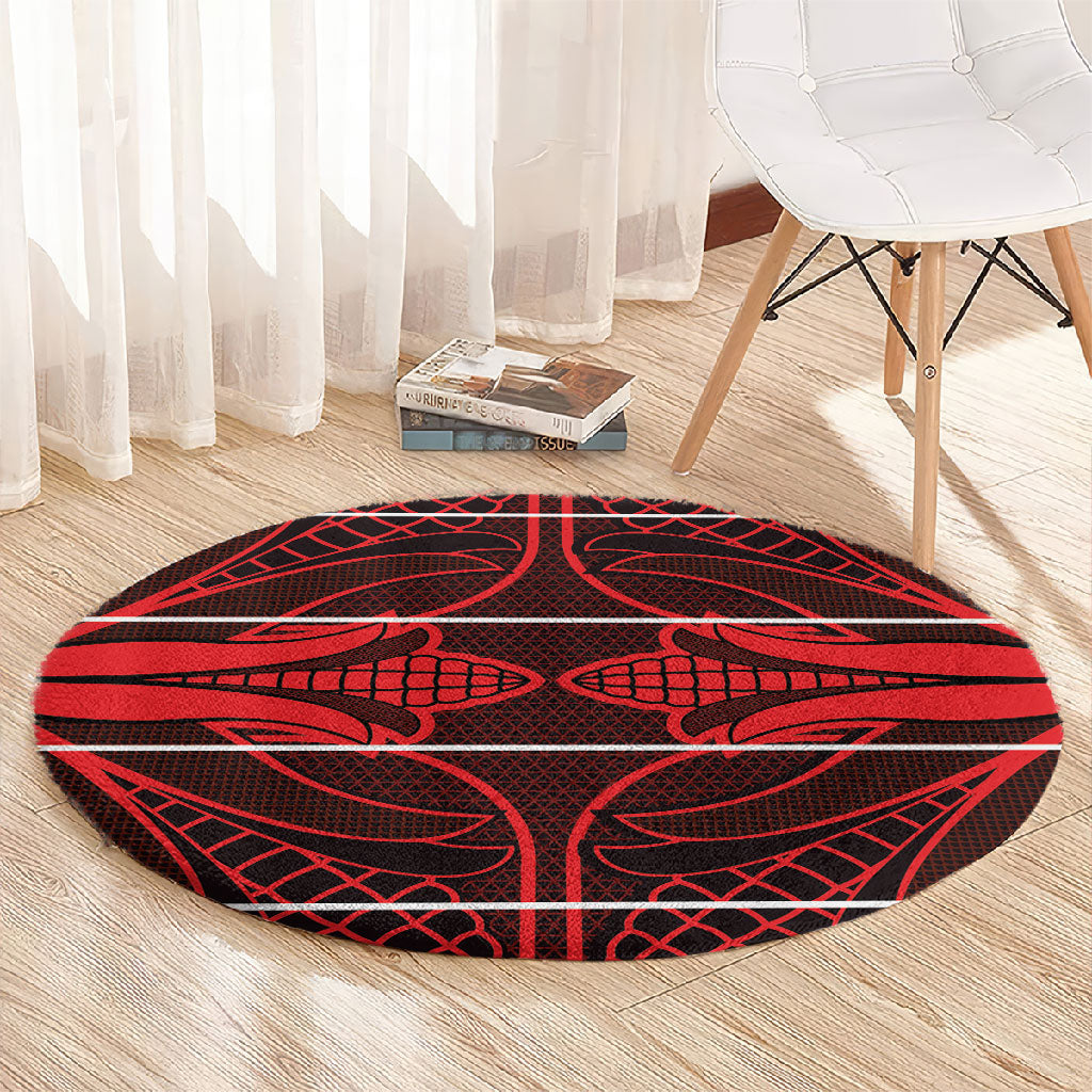 Scarlet Red Khotso Mojalefa Poone Round Carpet Basotho Khotso Blanket Inspired