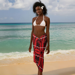 Scarlet Red Khotso Mojalefa Poone Sarong Basotho Khotso Blanket Inspired