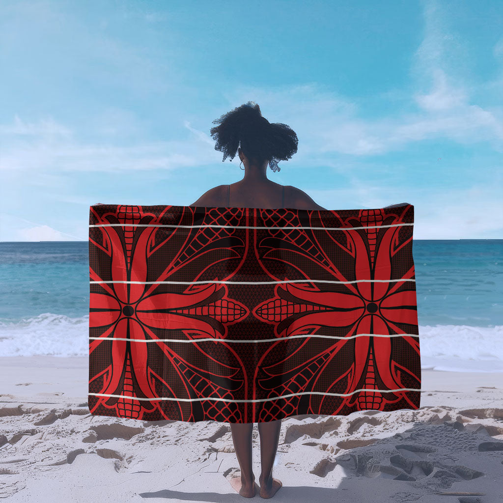 Scarlet Red Khotso Mojalefa Poone Sarong Basotho Khotso Blanket Inspired