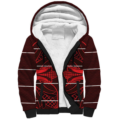 Scarlet Red Khotso Mojalefa Poone Sherpa Hoodie Basotho Khotso Blanket Inspired