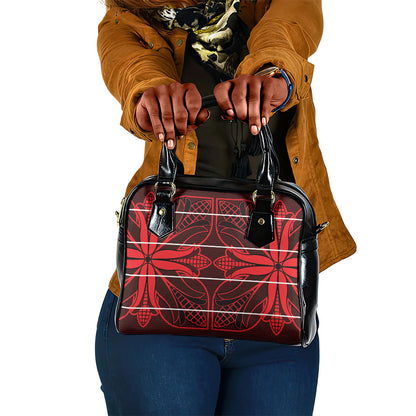 Scarlet Red Khotso Mojalefa Poone Shoulder Handbag Basotho Khotso Blanket Inspired
