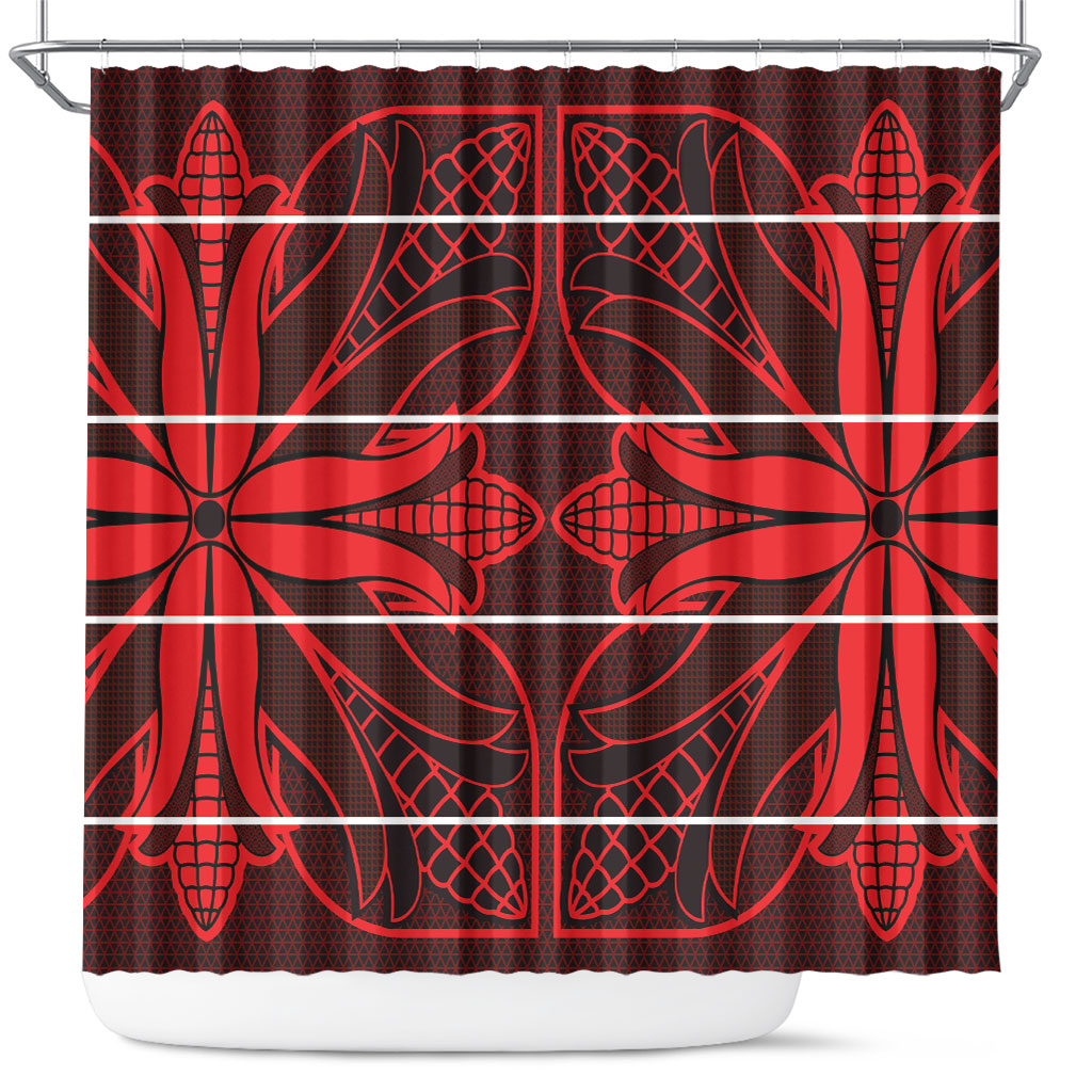 Scarlet Red Khotso Mojalefa Poone Shower Curtain Basotho Khotso Blanket Inspired