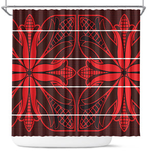 Scarlet Red Khotso Mojalefa Poone Shower Curtain Basotho Khotso Blanket Inspired