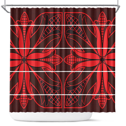 Scarlet Red Khotso Mojalefa Poone Shower Curtain Basotho Khotso Blanket Inspired