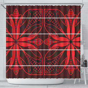 Scarlet Red Khotso Mojalefa Poone Shower Curtain Basotho Khotso Blanket Inspired