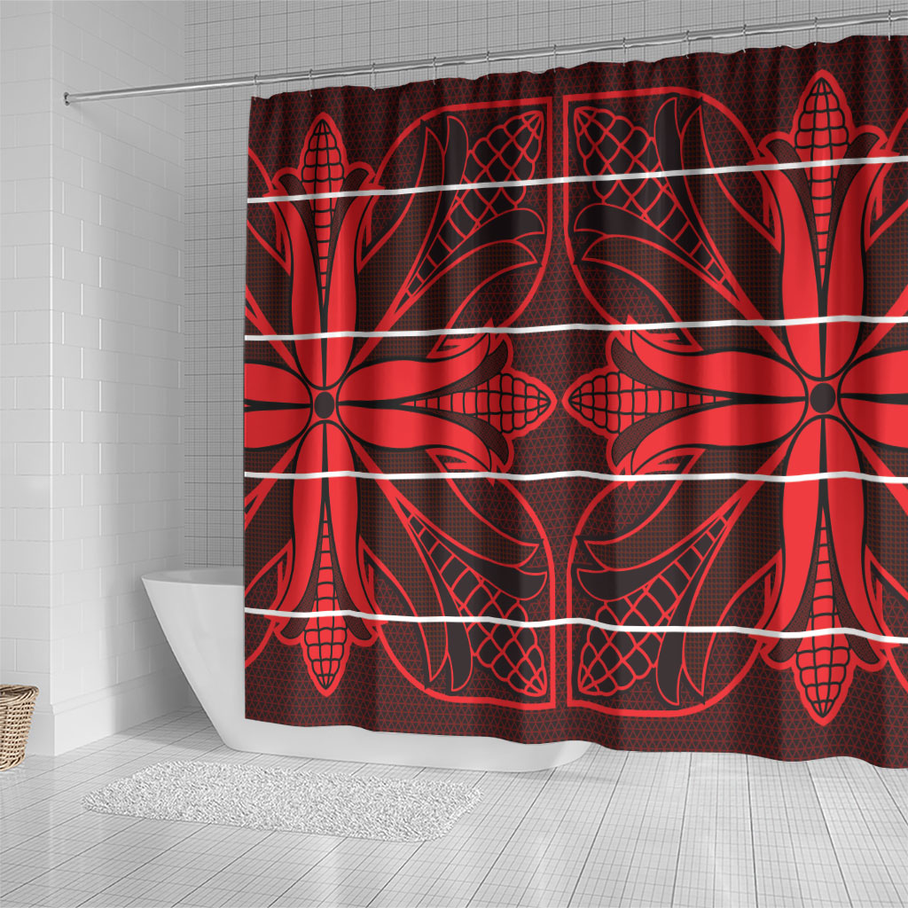 Scarlet Red Khotso Mojalefa Poone Shower Curtain Basotho Khotso Blanket Inspired