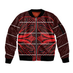 Scarlet Red Khotso Mojalefa Poone Sleeve Zip Bomber Jacket Basotho Khotso Blanket Inspired