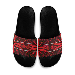 Scarlet Red Khotso Mojalefa Poone Slide Sandals Basotho Khotso Blanket Inspired