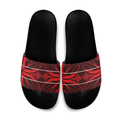 Scarlet Red Khotso Mojalefa Poone Slide Sandals Basotho Khotso Blanket Inspired