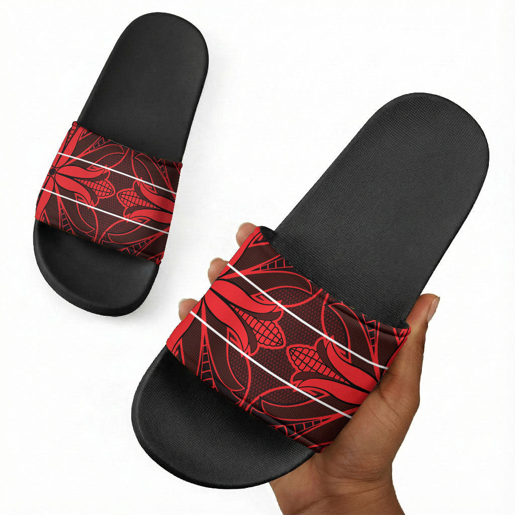 Scarlet Red Khotso Mojalefa Poone Slide Sandals Basotho Khotso Blanket Inspired