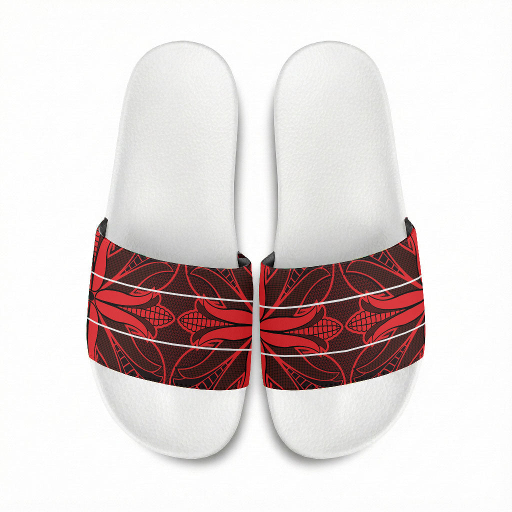 Scarlet Red Khotso Mojalefa Poone Slide Sandals Basotho Khotso Blanket Inspired