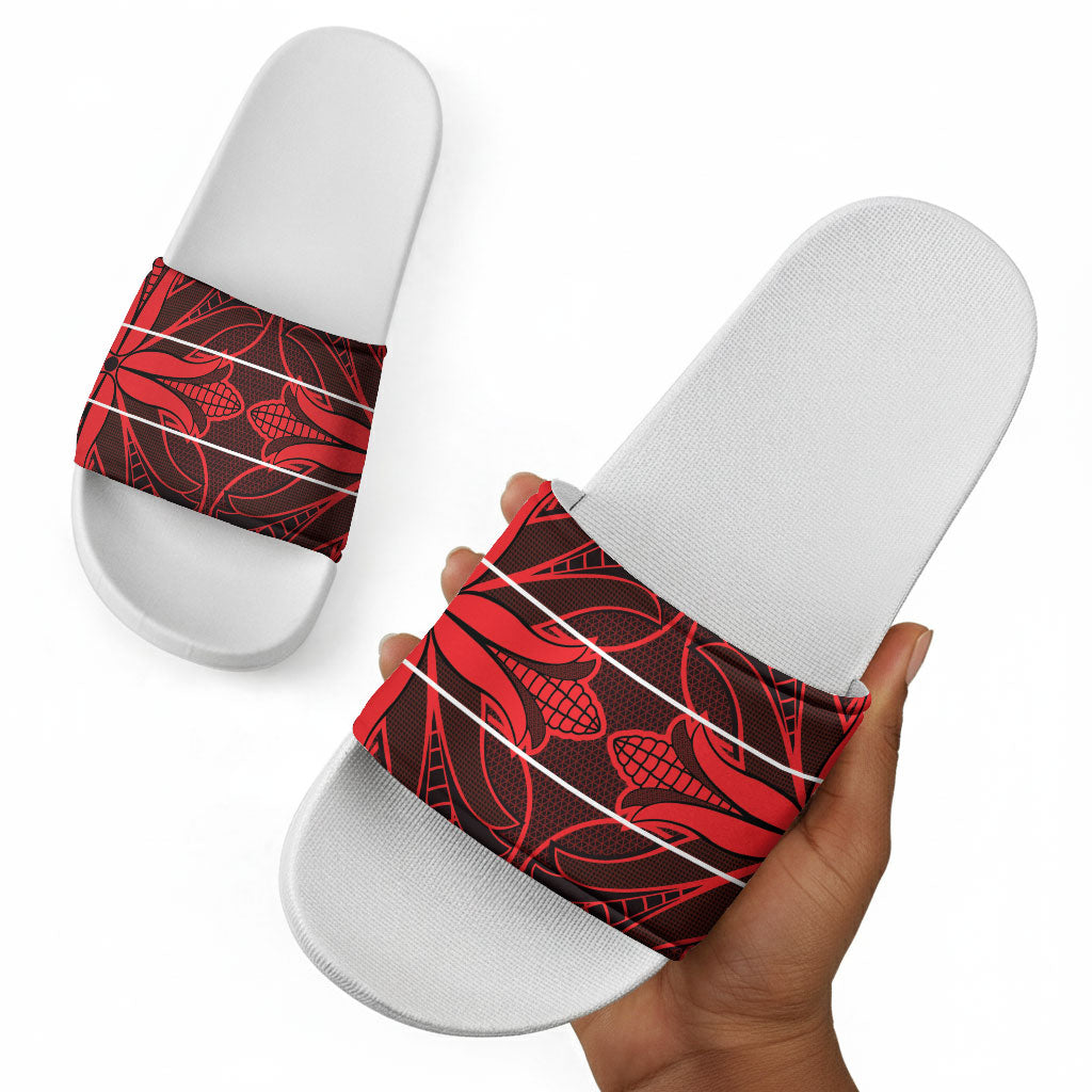 Scarlet Red Khotso Mojalefa Poone Slide Sandals Basotho Khotso Blanket Inspired