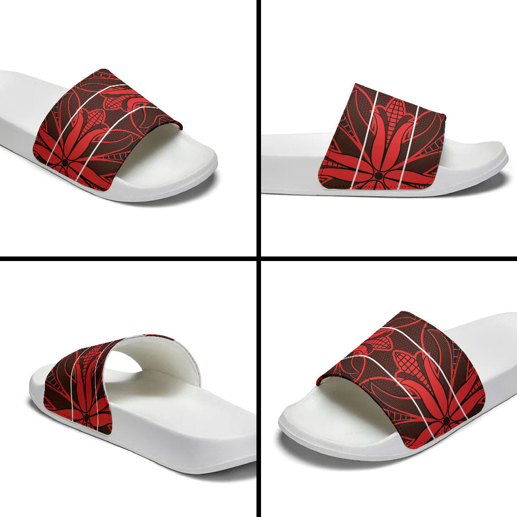 Scarlet Red Khotso Mojalefa Poone Slide Sandals Basotho Khotso Blanket Inspired