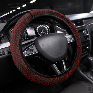 Scarlet Red Khotso Mojalefa Poone Steering Wheel Cover Basotho Khotso Blanket Inspired