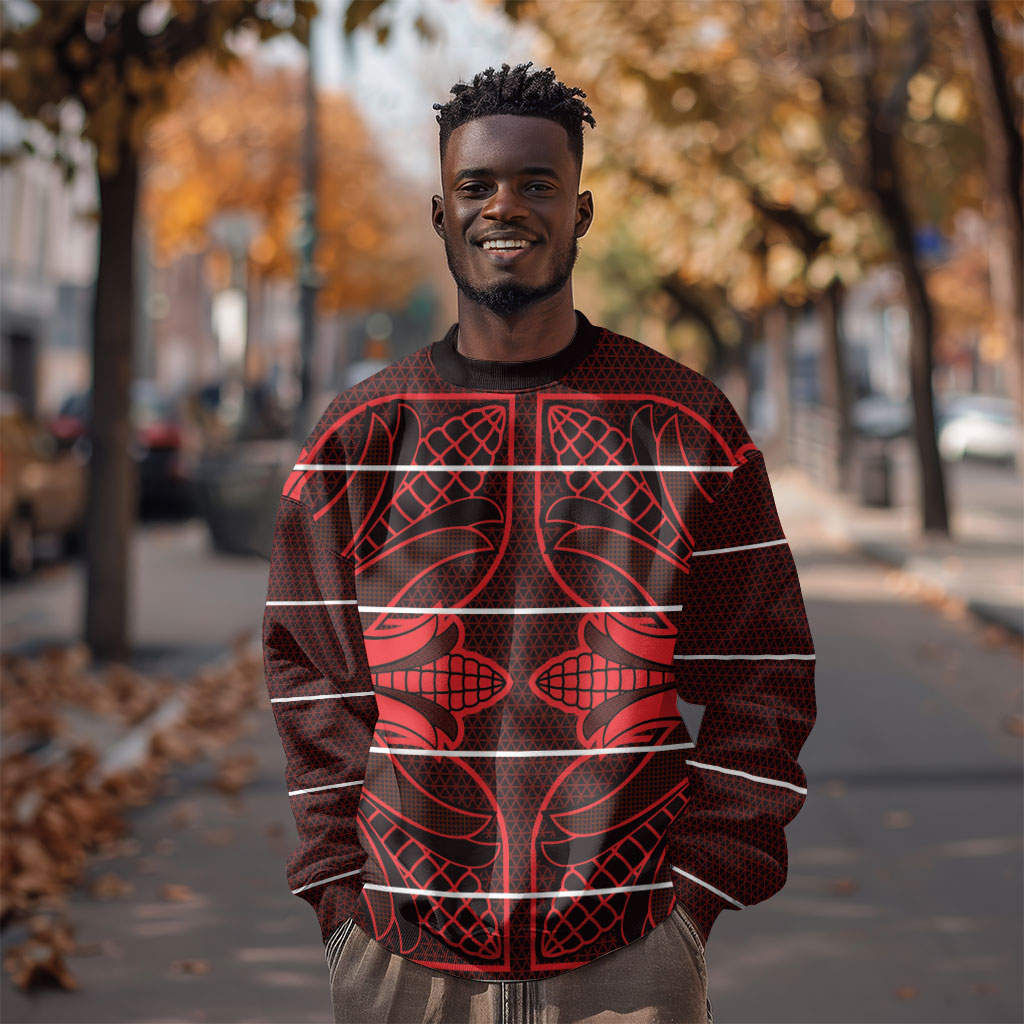Scarlet Red Khotso Mojalefa Poone Sweatshirt Basotho Khotso Blanket Inspired