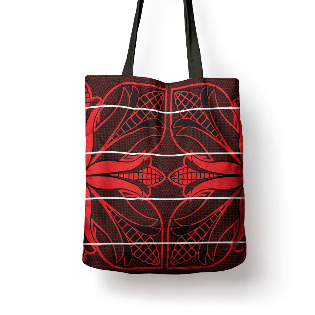 Scarlet Red Khotso Mojalefa Poone Tote Bag Basotho Khotso Blanket Inspired