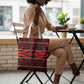 Scarlet Red Khotso Mojalefa Poone Tote Bag Basotho Khotso Blanket Inspired