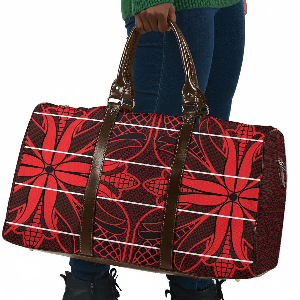 Scarlet Red Khotso Mojalefa Poone Travel Bag Basotho Khotso Blanket Inspired