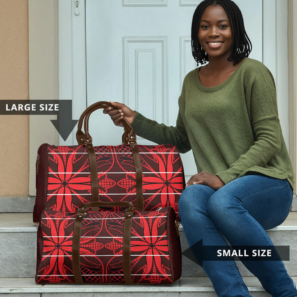 Scarlet Red Khotso Mojalefa Poone Travel Bag Basotho Khotso Blanket Inspired