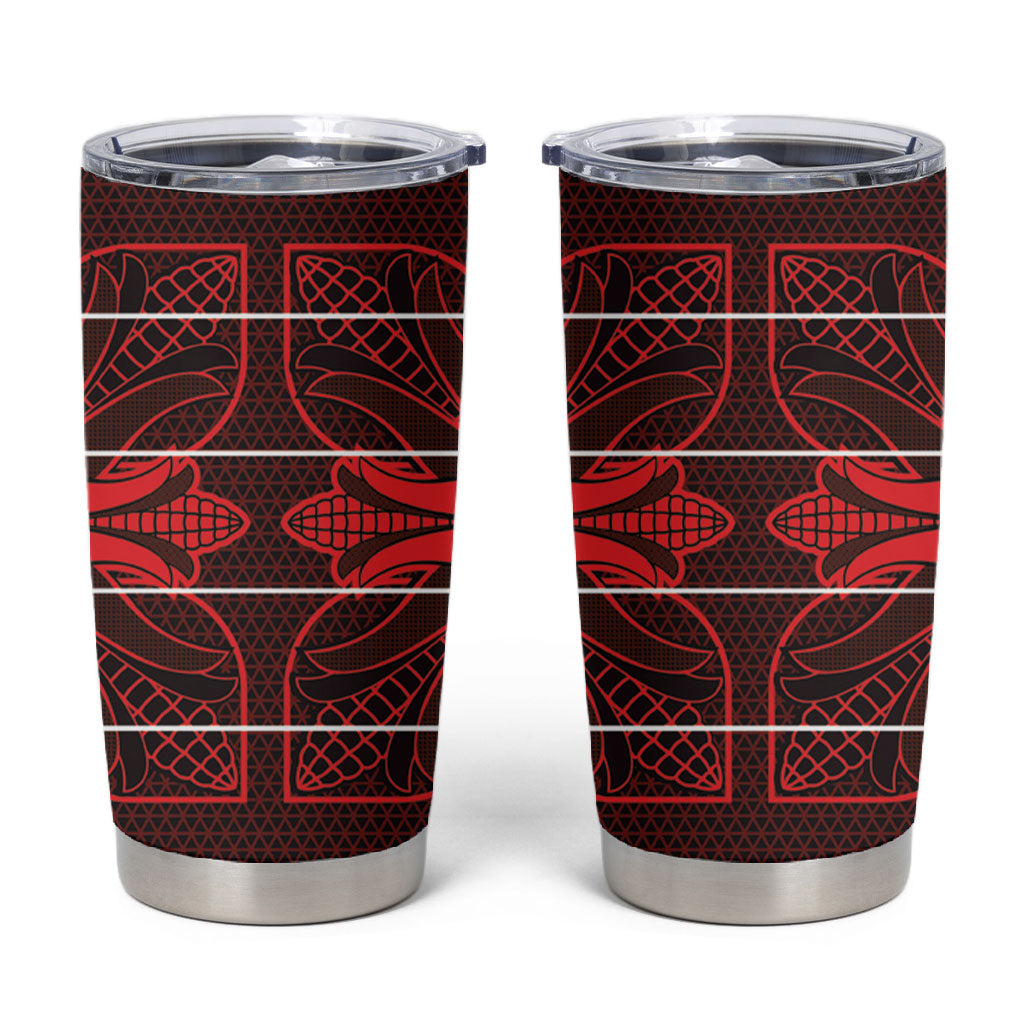 Scarlet Red Khotso Mojalefa Poone Tumbler Cup Basotho Khotso Blanket Inspired