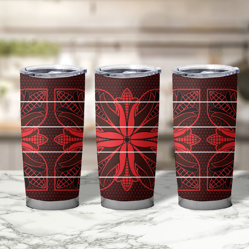 Scarlet Red Khotso Mojalefa Poone Tumbler Cup Basotho Khotso Blanket Inspired