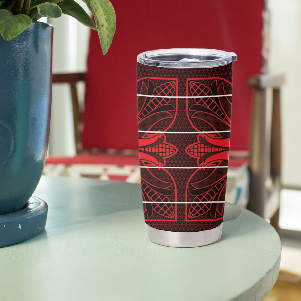 Scarlet Red Khotso Mojalefa Poone Tumbler Cup Basotho Khotso Blanket Inspired