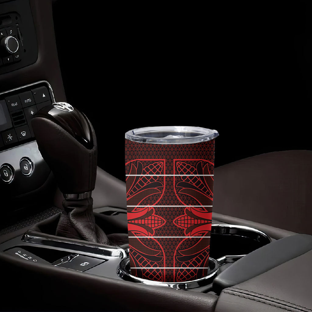 Scarlet Red Khotso Mojalefa Poone Tumbler Cup Basotho Khotso Blanket Inspired