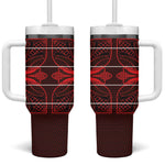 Scarlet Red Khotso Mojalefa Poone Tumbler With Handle Basotho Khotso Blanket Inspired