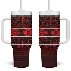 Scarlet Red Khotso Mojalefa Poone Tumbler With Handle Basotho Khotso Blanket Inspired