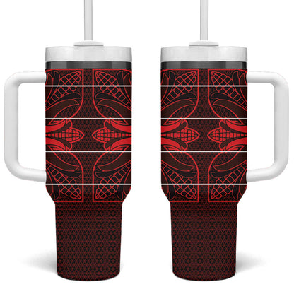 Scarlet Red Khotso Mojalefa Poone Tumbler With Handle Basotho Khotso Blanket Inspired