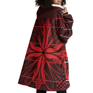 Scarlet Red Khotso Mojalefa Poone Wearable Blanket Hoodie Basotho Khotso Blanket Inspired
