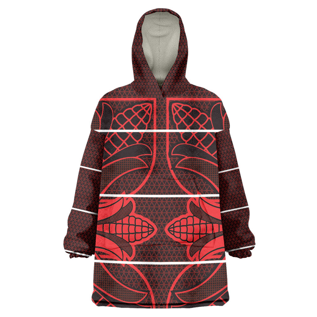 Scarlet Red Khotso Mojalefa Poone Wearable Blanket Hoodie Basotho Khotso Blanket Inspired