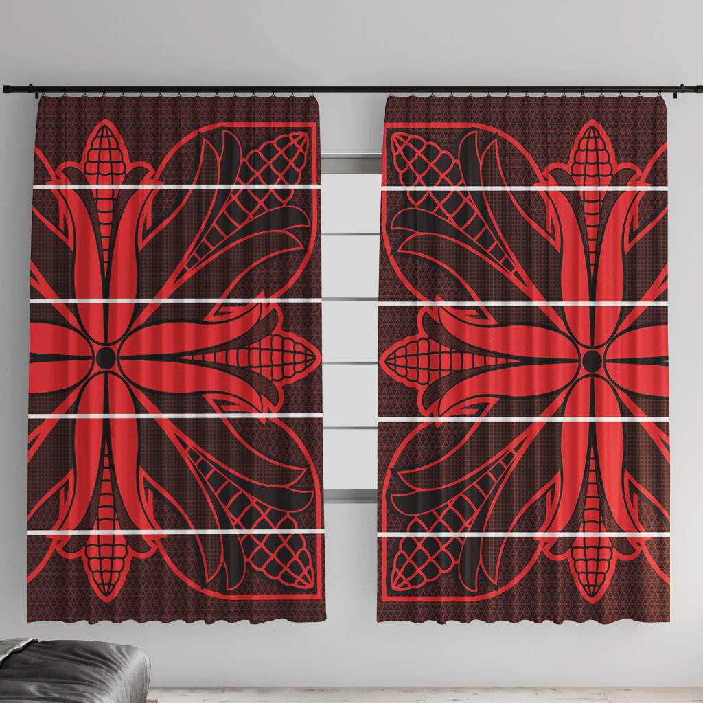 Scarlet Red Khotso Mojalefa Poone Window Curtain Basotho Khotso Blanket Inspired