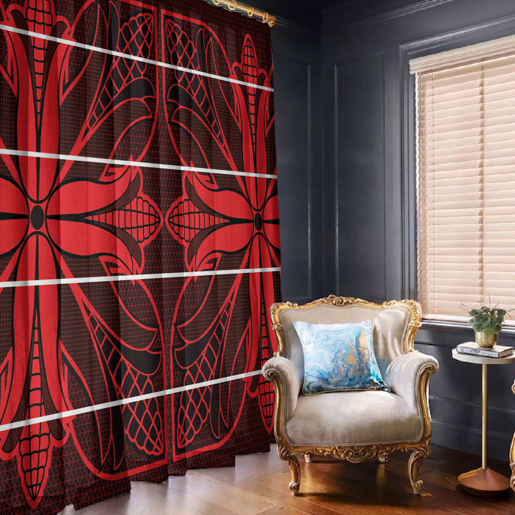 Scarlet Red Khotso Mojalefa Poone Window Curtain Basotho Khotso Blanket Inspired