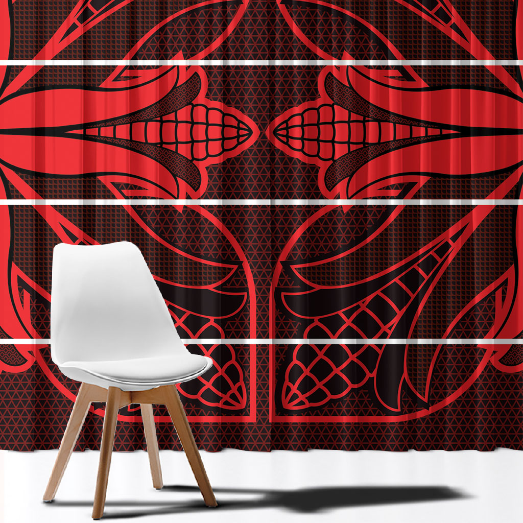 Scarlet Red Khotso Mojalefa Poone Window Curtain Basotho Khotso Blanket Inspired
