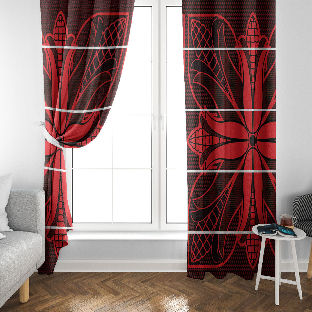Scarlet Red Khotso Mojalefa Poone Window Curtain Basotho Khotso Blanket Inspired
