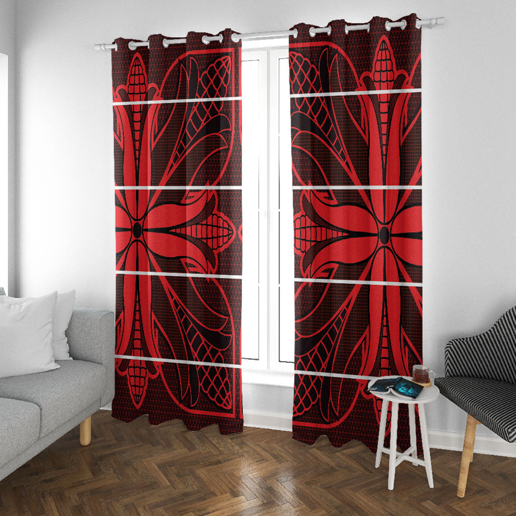 Scarlet Red Khotso Mojalefa Poone Window Curtain Basotho Khotso Blanket Inspired