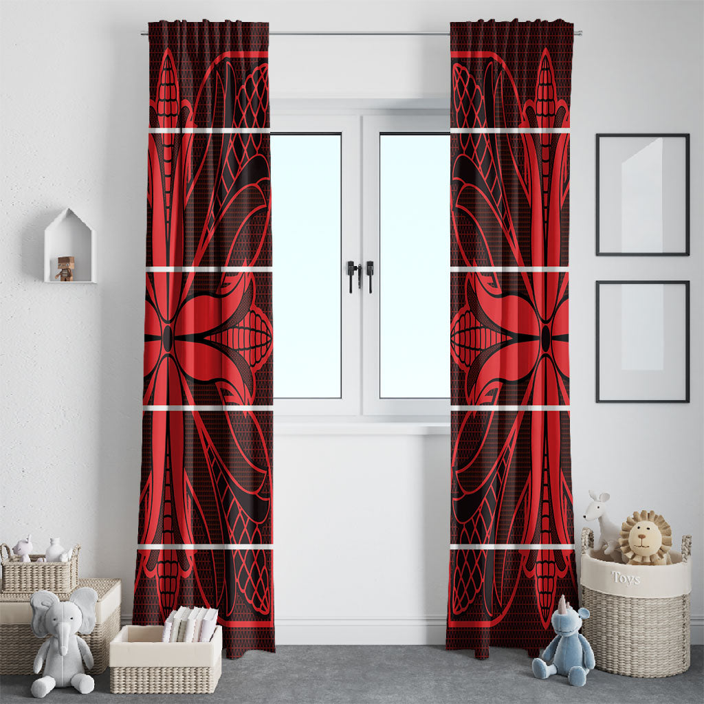 Scarlet Red Khotso Mojalefa Poone Window Curtain Basotho Khotso Blanket Inspired