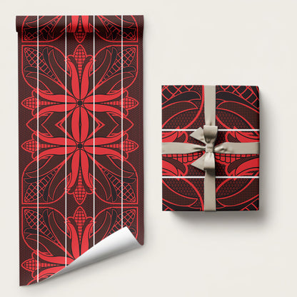 Scarlet Red Khotso Mojalefa Poone Wrapping Paper Basotho Khotso Blanket Inspired