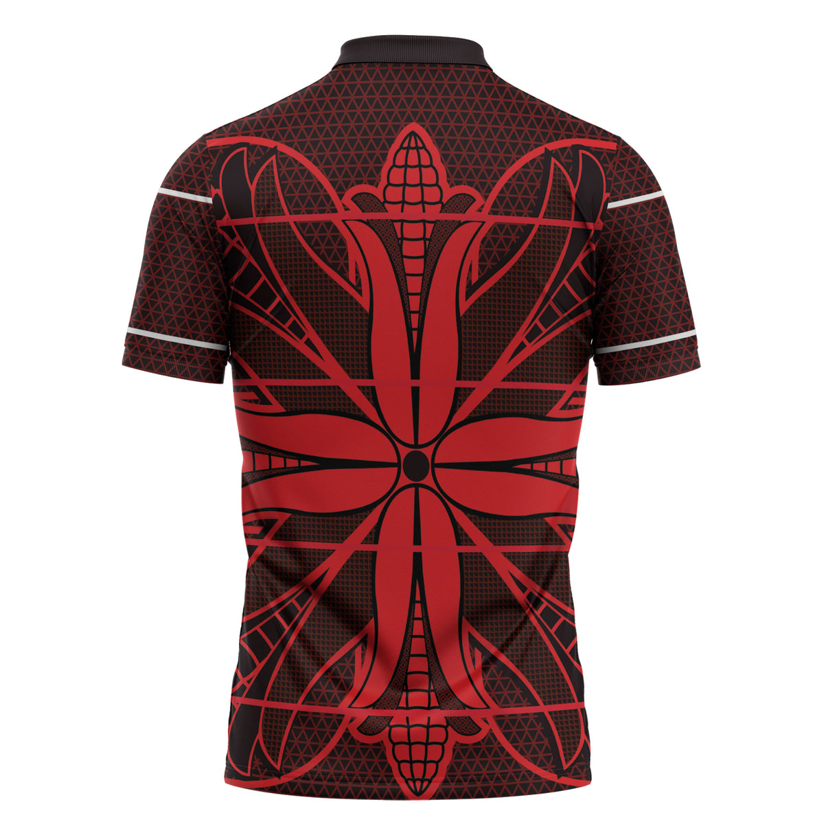Scarlet Red Khotso Mojalefa Poone Zipper Polo Shirt Basotho Khotso Blanket Inspired