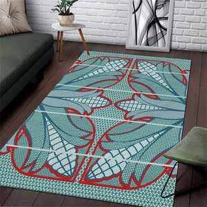 Turquoise Khotso Mojalefa Poone Area Rug Basotho Khotso Blanket Inspired