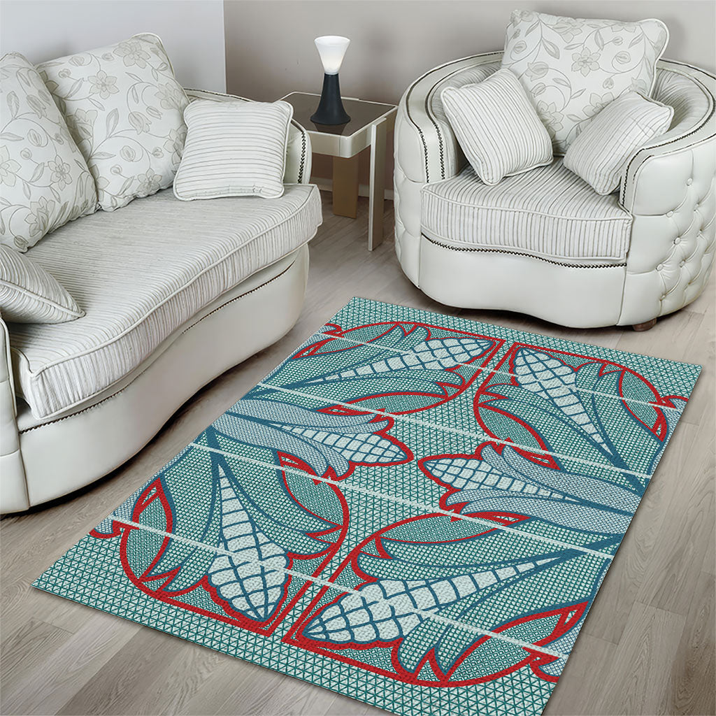 Turquoise Khotso Mojalefa Poone Area Rug Basotho Khotso Blanket Inspired