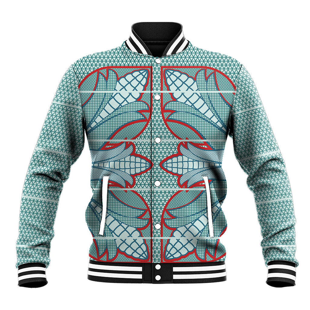 Turquoise Khotso Mojalefa Poone Baseball Jacket Basotho Khotso Blanket Inspired