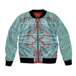 Turquoise Khotso Mojalefa Poone Bomber Jacket Basotho Khotso Blanket Inspired