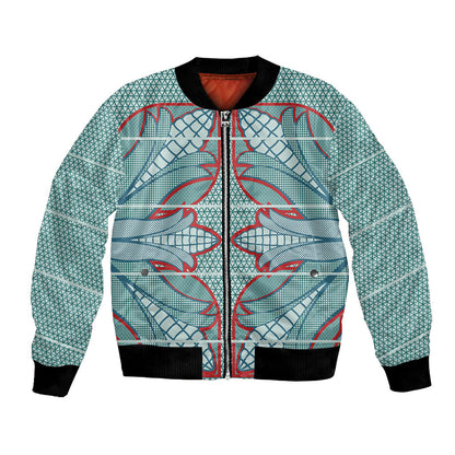 Turquoise Khotso Mojalefa Poone Bomber Jacket Basotho Khotso Blanket Inspired