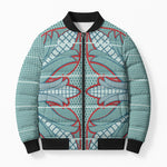 Turquoise Khotso Mojalefa Poone Bomber Puffer Jacket Basotho Khotso Blanket Inspired